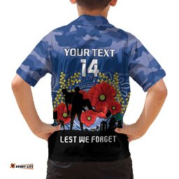 Custom Bulldogs Football ANZAC Hawaiian Shirt Gallipoli Camouflage With Poppies