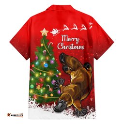 Personalised Australia Christmas Hawaiian Shirt Aussie Platypus Xmas Vibes