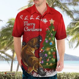 Personalised Australia Christmas Hawaiian Shirt Aussie Platypus Xmas Vibes