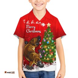 Personalised Australia Christmas Hawaiian Shirt Aussie Platypus Xmas Vibes