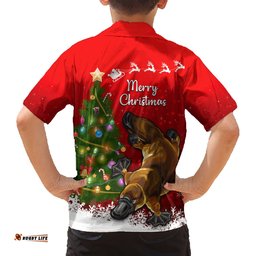 Personalised Australia Christmas Hawaiian Shirt Aussie Platypus Xmas Vibes