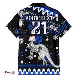 Custom North Kangaroos Football Hawaiian Shirt Roos Christmas Vibe