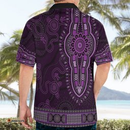 Purple African Dashiki With Australia Aboriginal Art Hawaiian Shirt