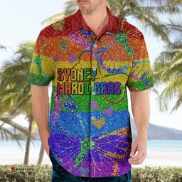 Sydney Mardi Gras Hawaiian Shirt Pride Rainbow Glitter Colorful Style