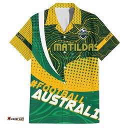 Personalised Matildas Australia Soccer Hawaiian Shirt Aboriginal Dot Painting