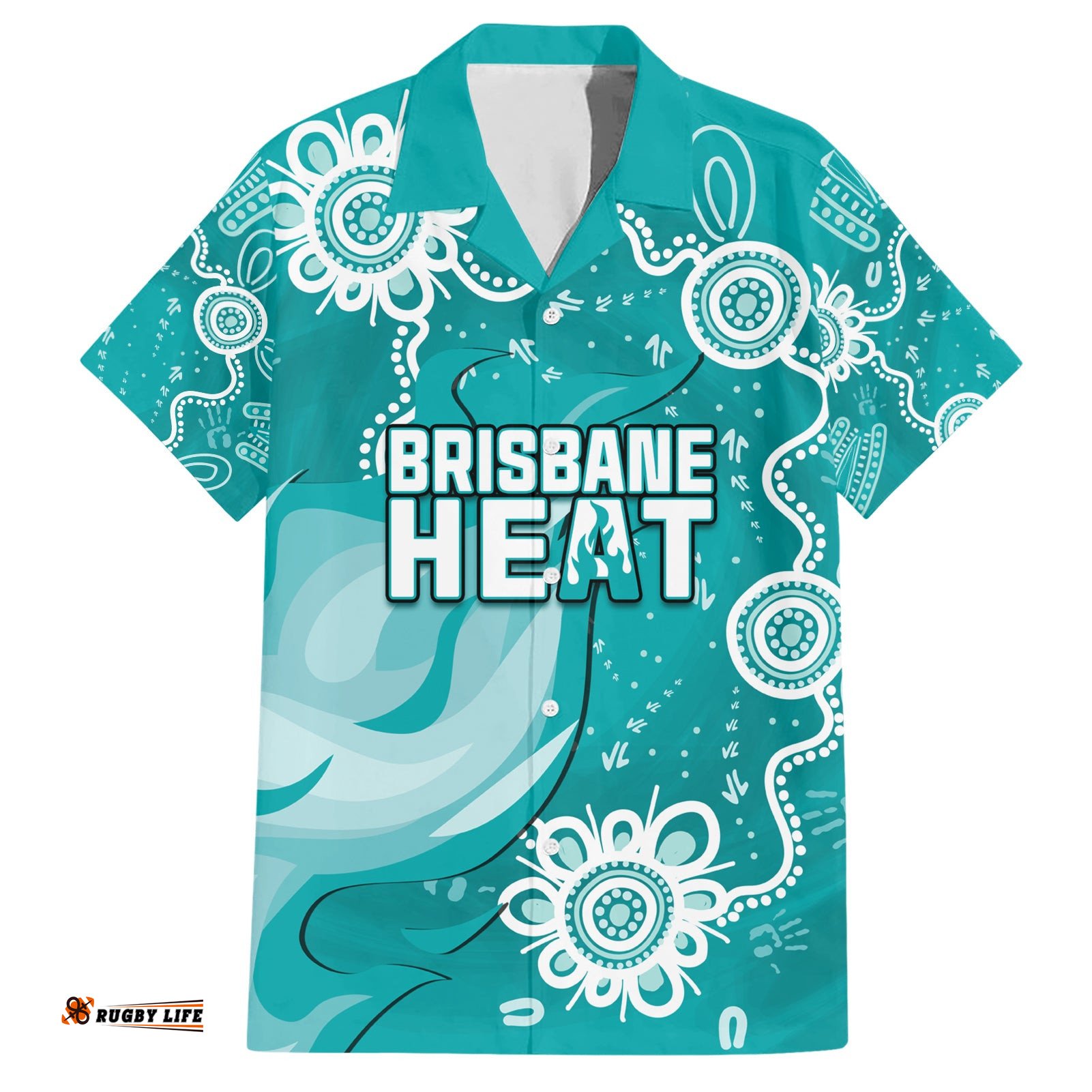 Custom Brisbane Cricket Indigenous Hawaiian Shirt Feel The Heat