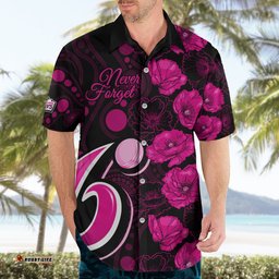 Sixers Cricket Never Forget Custom Hawaiian Shirt ANZAC Day with Poppy Aboriginal