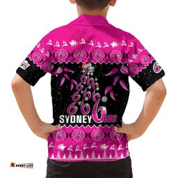Sydney Sixers Cricket Christmas Hawaiian Shirt Merry Xmas Indigenous Art