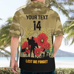 Custom Collingwood Football ANZAC Hawaiian Shirt Gallipoli Camouflage With Poppies