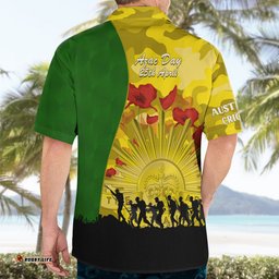 Australia Cricket ANZAC Day 2024 Hawaiian Shirt Australian Army Camouflage With Poppies