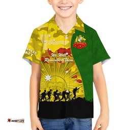 Australia Cricket ANZAC Day 2024 Hawaiian Shirt Australian Army Camouflage With Poppies