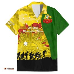 Australia Cricket ANZAC Day 2024 Hawaiian Shirt Australian Army Camouflage With Poppies
