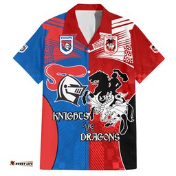 NRL Dragons and Knights Sporty Style Hawaiian Shirt