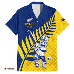 Custom New Zealand Otago Cricket Hawaiian Shirt With Maori Pattern