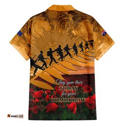 ANZAC Day 2024 Hawaiian Shirt Silver Fern With A Trumpet Soldier