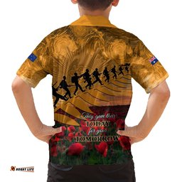 ANZAC Day 2024 Hawaiian Shirt Silver Fern With A Trumpet Soldier