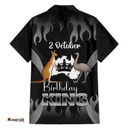 Australia King Birthday Hawaiian Shirt Australian Map With Crown Black Version