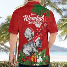 Wombat Lover Hawaiian Shirt Australia Merry Christmas Aboriginal