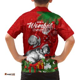 Wombat Lover Hawaiian Shirt Australia Merry Christmas Aboriginal