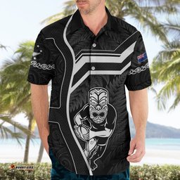 New Zealand Aotearoa Rugby Hawaiian Shirt Black Fern Maori Tribal Sporty Style