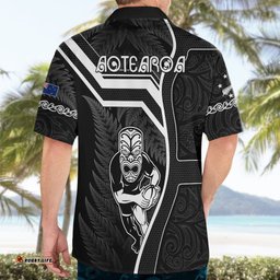 New Zealand Aotearoa Rugby Hawaiian Shirt Black Fern Maori Tribal Sporty Style