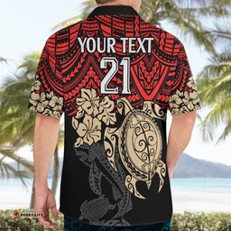 Custom Dolphins Rugby Hawaiian Shirt Reddy Hibiscus and Turtle With Polynesian Pattern