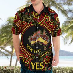 Personalised Australia Vote YES Hawaiian Shirt Indigenous Voice Maps to Parliament Australia