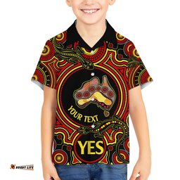 Personalised Australia Vote YES Hawaiian Shirt Indigenous Voice Maps to Parliament Australia