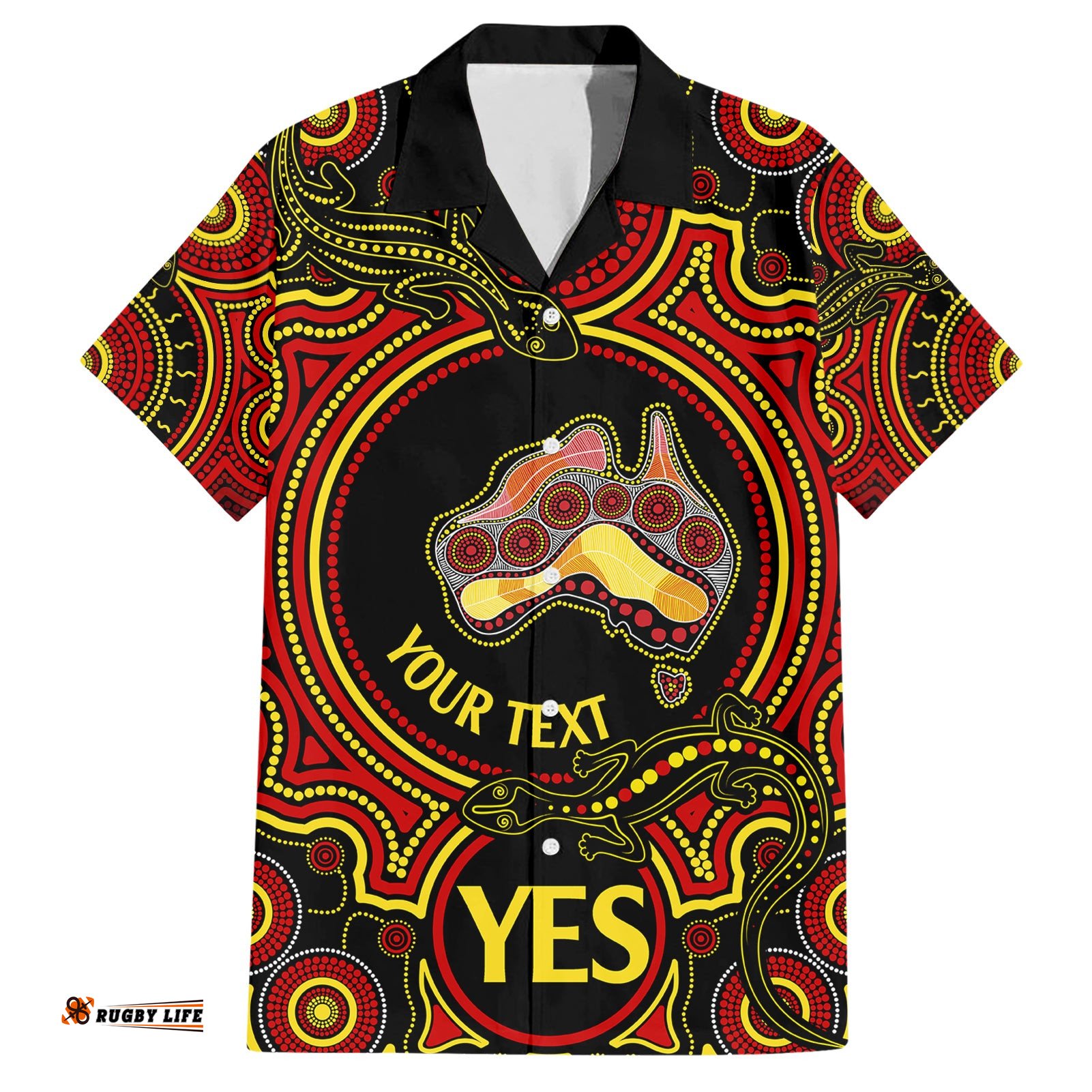Personalised Australia Vote YES Hawaiian Shirt Indigenous Voice Maps to Parliament Australia