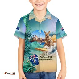 Australia Day 2024 Hawaiian Shirt Kangaroo Go Surfing Aussie Map Tropical Style