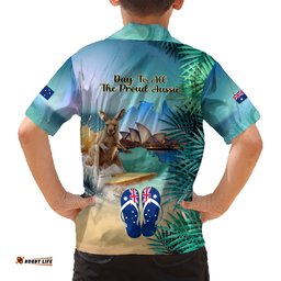 Australia Day 2024 Hawaiian Shirt Kangaroo Go Surfing Aussie Map Tropical Style