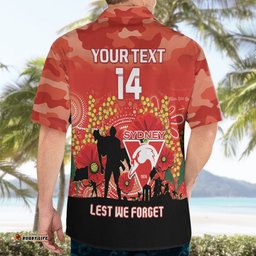Custom Swans Football ANZAC Hawaiian Shirt Gallipoli Camouflage With Poppies