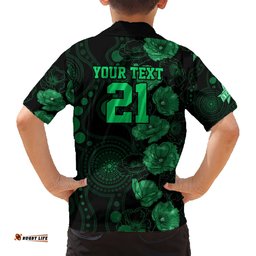 Stars Cricket Never Forget Custom Hawaiian Shirt ANZAC Day with Poppy Aboriginal