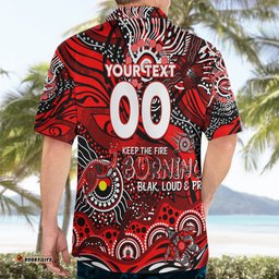 Custom NAIDOC Week 2024 Bombers Hawaiian Shirt Aboriginal Animals Keep The Fire Burning
