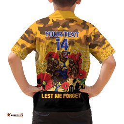 Custom Eagles Football ANZAC Hawaiian Shirt Gallipoli Camouflage With Poppies