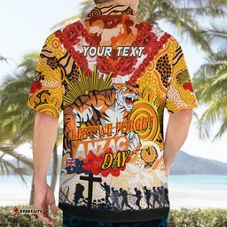 Personalised Tigers ANZAC Day Hawaiian Shirt Aboriginal Rising Sun