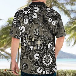 NAIDOC Week 2024 Fire Burning Hawaiian Shirt Aboriginal Dots Black Art