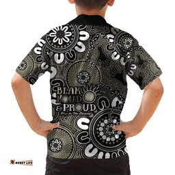 NAIDOC Week 2024 Fire Burning Hawaiian Shirt Aboriginal Dots Black Art