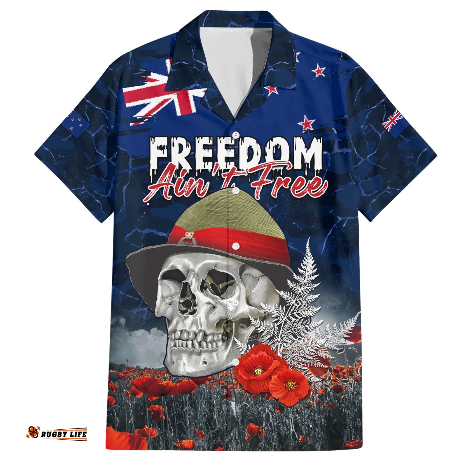 New Zealand ANZAC Day Hawaiian Shirt Freedom Ain't Free