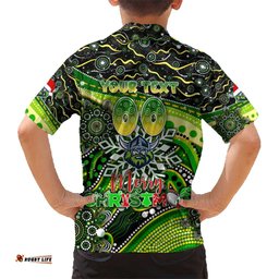 Merry Christmas Raiders Hawaiian Shirt Aboriginal Santa Rugby Mascot Canberra