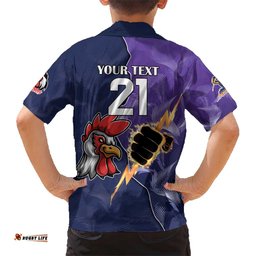 NRL StormRooster Mascot Custom Hawaiian Shirt Cracked Metal Style