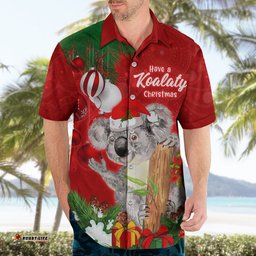Personalised Koala Lover Hawaiian Shirt Australia Koalaty Merry Christmas Aboriginal