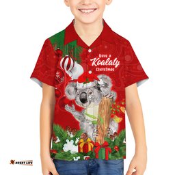 Personalised Koala Lover Hawaiian Shirt Australia Koalaty Merry Christmas Aboriginal