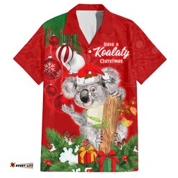 Personalised Koala Lover Hawaiian Shirt Australia Koalaty Merry Christmas Aboriginal