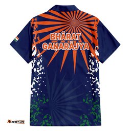 India Cricket Hawaiian Shirt Bharat Simple Flag Style