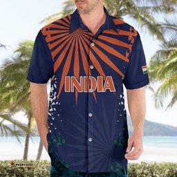 India Cricket Hawaiian Shirt Bharat Simple Flag Style