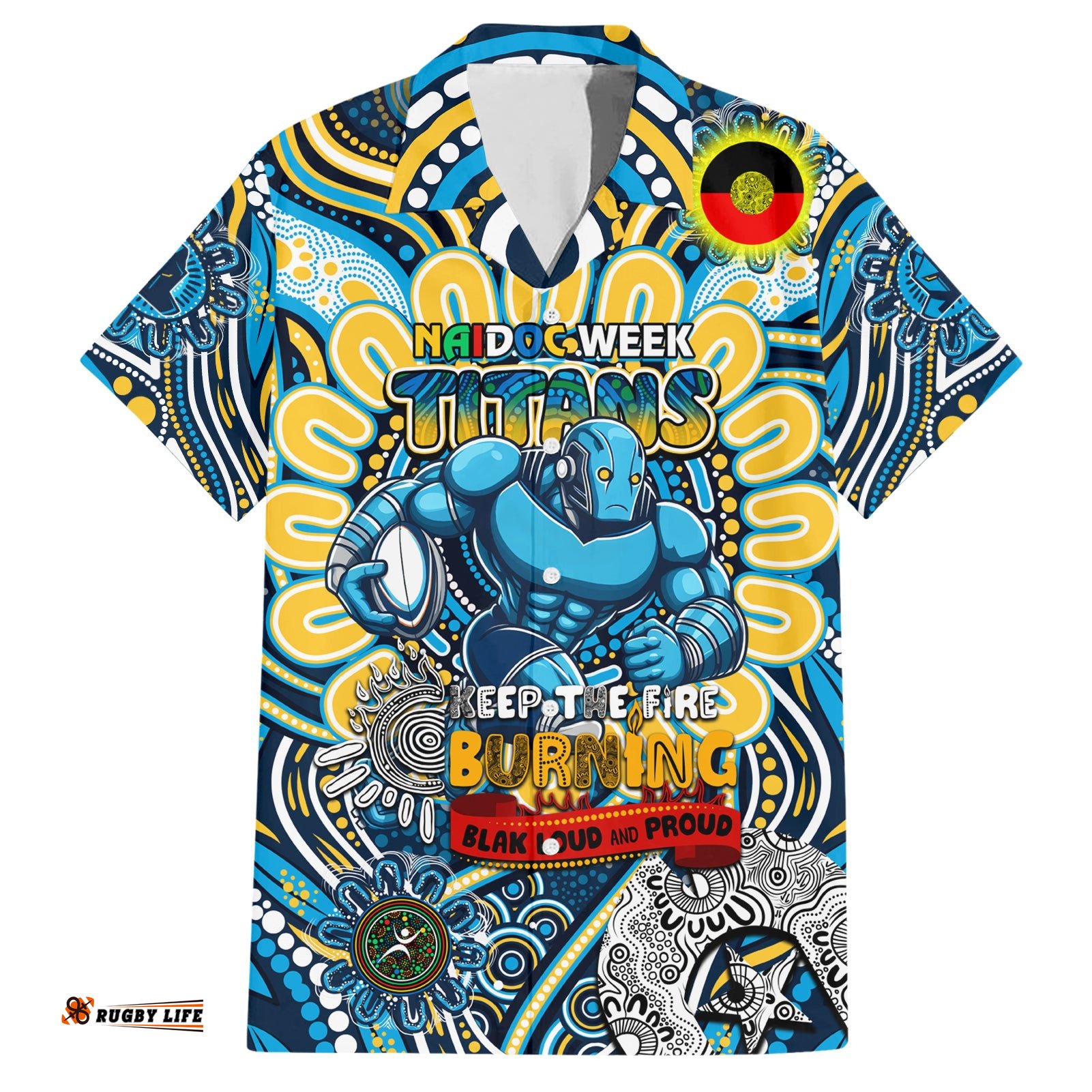 Custom NAIDOC Week 2024 Titans Hawaiian Shirt Mascot Rugby