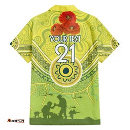 Custom Australia Cricket ANZAC Hawaiian Shirt The Military Soldiers with Aboriginal Style