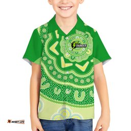 Custom BBL Thunder Cricket Hawaiian Shirt 2024 Aboriginal Art