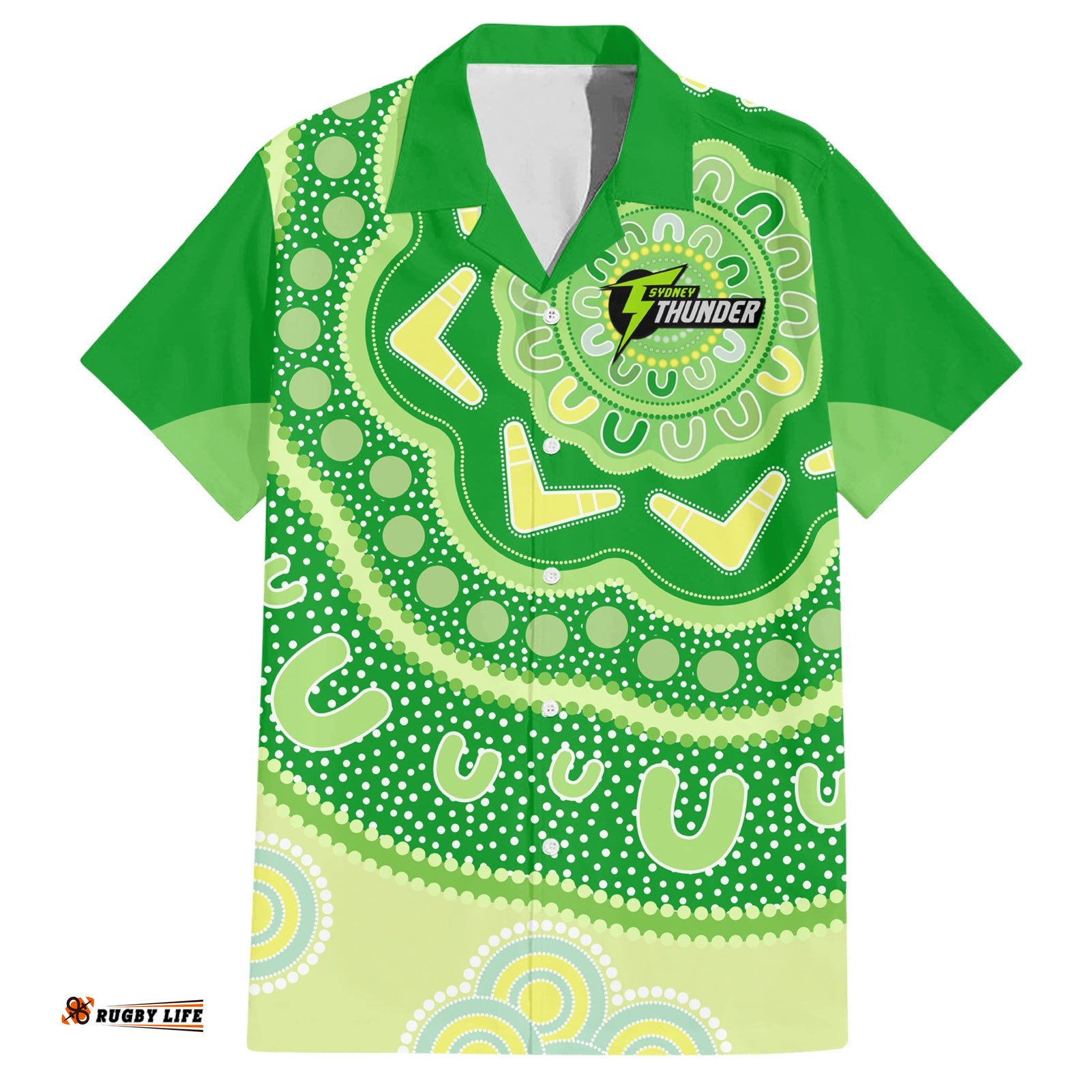 Custom BBL Thunder Cricket Hawaiian Shirt 2024 Aboriginal Art